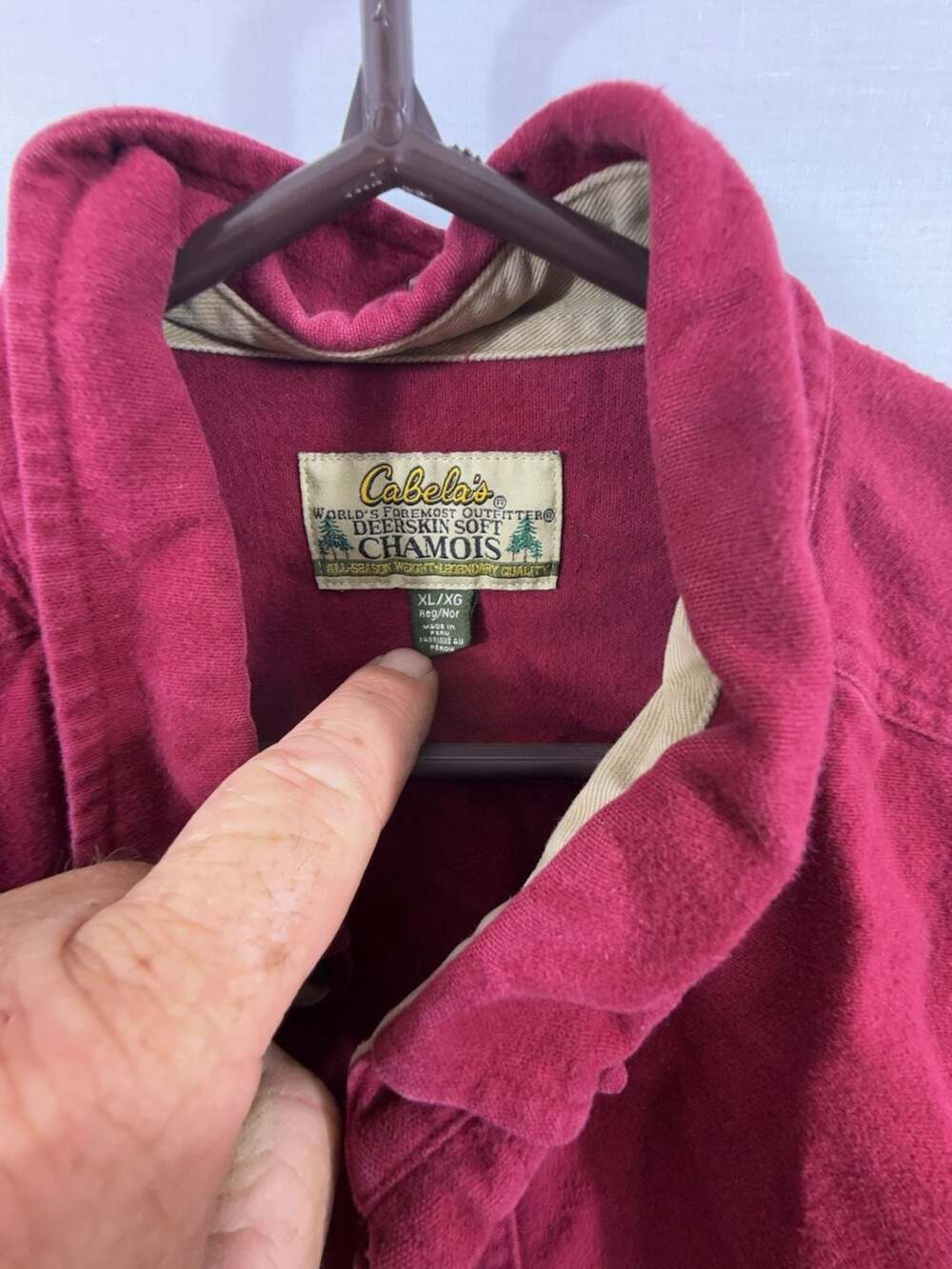 Cabela's Deerskin Soft Chamois Shirt Size XL/XG Red - Picture 4 of 5